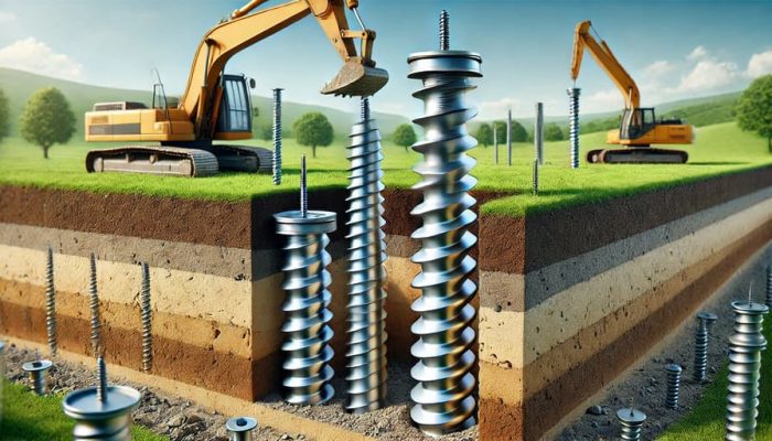 Монтаж свайно-винтового фундамента